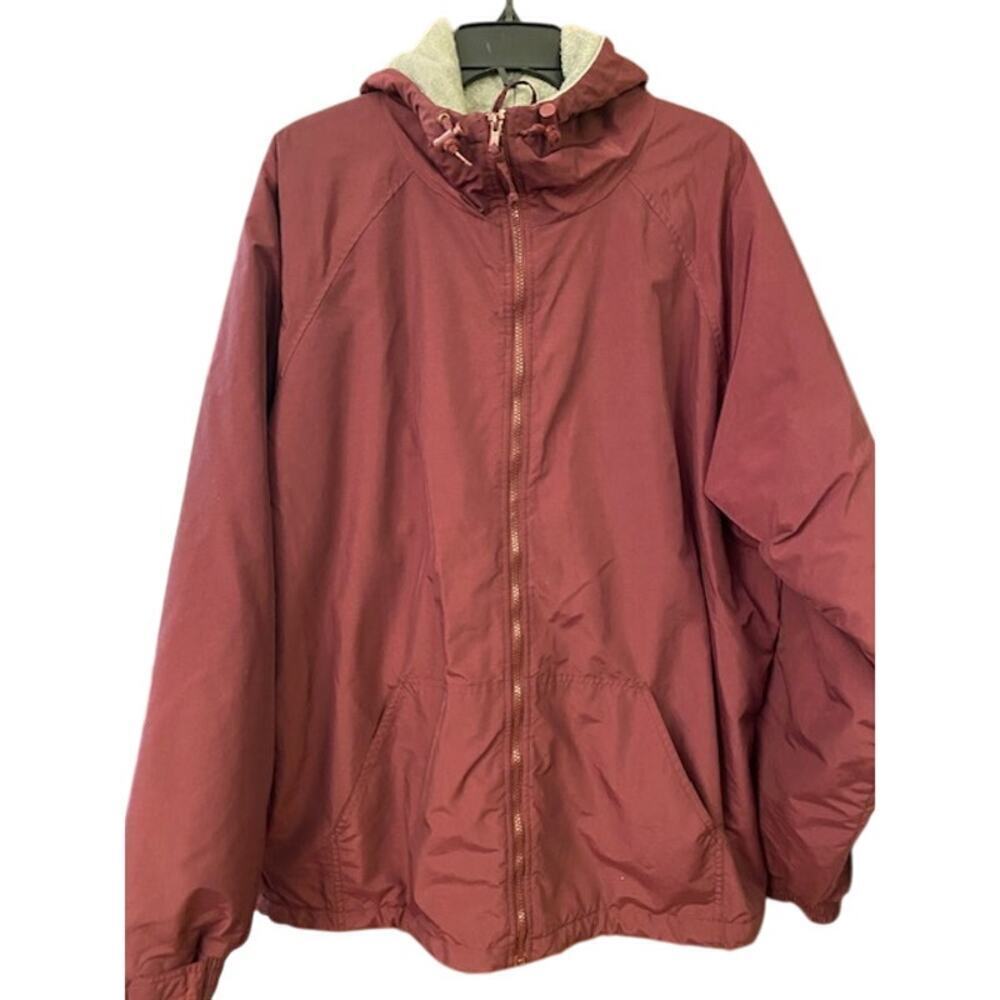 Tri-Mountain Mens Hooded Burgundy jacket, size XLT Flannel Lined